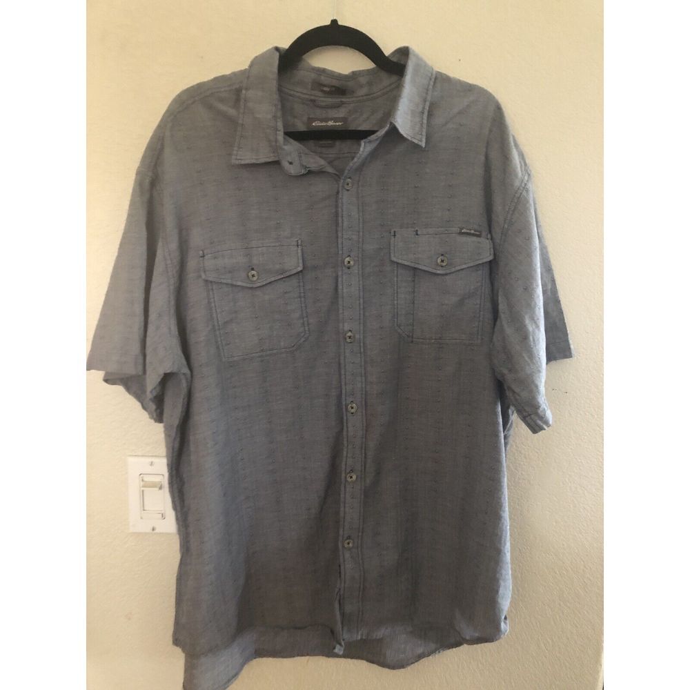 Eddie Bauer Button Down Shirt, Classic Fit, Men's Blue‎ Size XL
